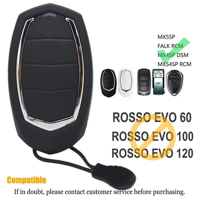 Garage Door Remote Control Rolling Code Opener Controller for MX5SP  /  FALK RCM  /  MX4SP DS  /  MXS4SP RCM - Black