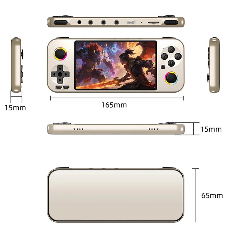 G36 Console de jeux portable avec écran HD de 4,5 pouces, 23 émulateurs, double joystick, manette portable, avec carte TF de 16 Go - Noir