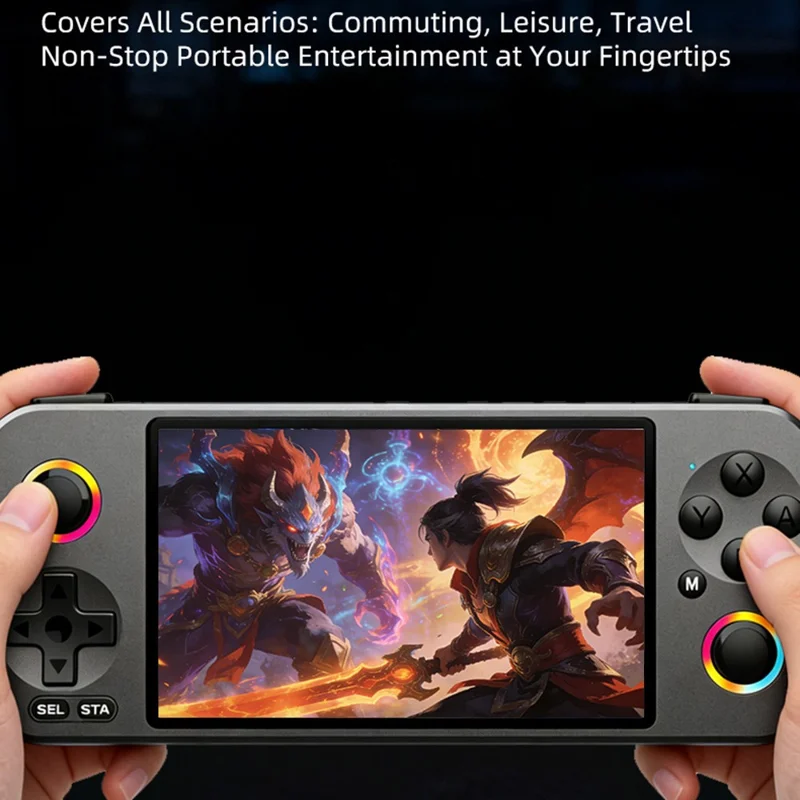 G36 Console de jeux portable avec écran HD de 4,5 pouces, 23 émulateurs, double joystick, manette portable, avec carte TF de 16 Go - Noir