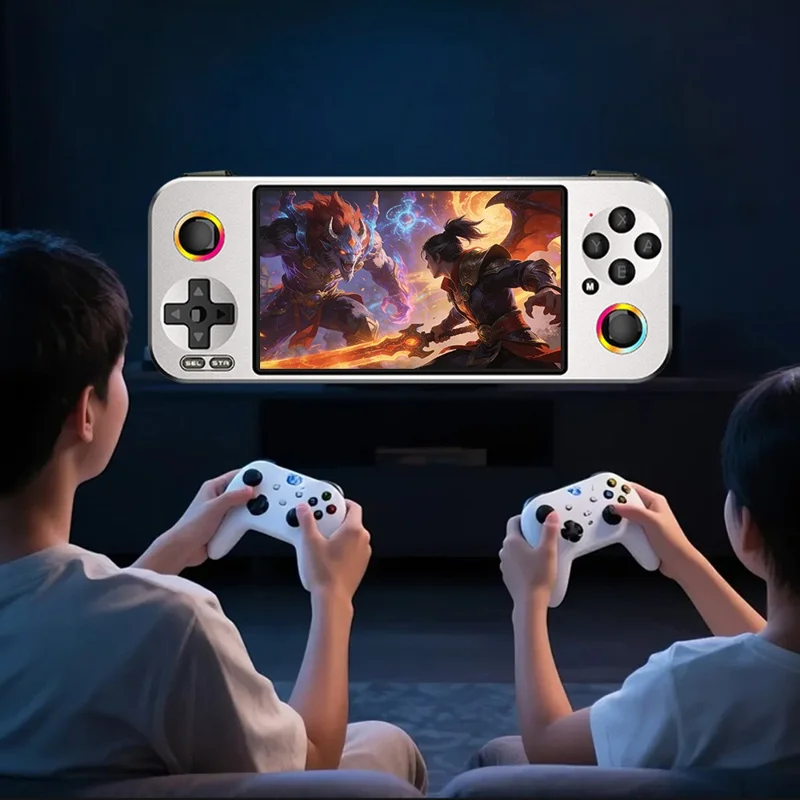 G36 Console de jeux portable avec écran HD de 4,5 pouces, 23 émulateurs, double joystick, manette portable, avec carte TF de 16 Go - Noir
