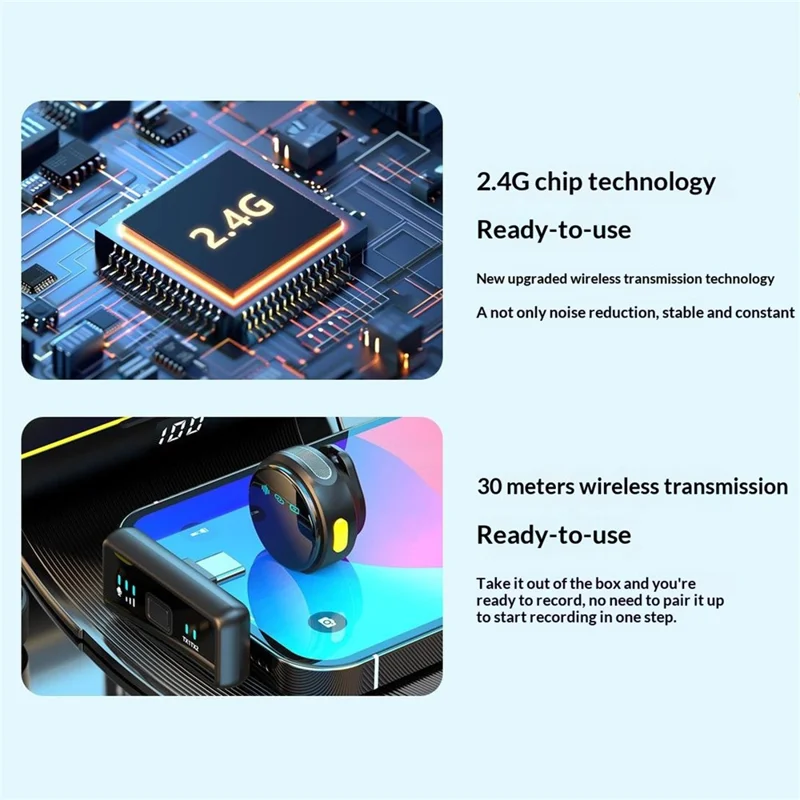 Q18 Wireless Lavalier Microphone Noise Cancelling Mic for Live Streaming Recording, 2 Transmitters + 1 Receiver
