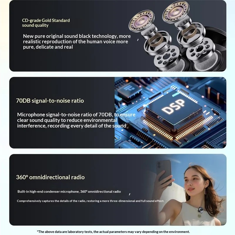 Q9 Intelligent AI Noise Reduction 2.4G Wireless Lavalier Microphone for Live Streaming Recording, 2 Transmitters + 1 Receiver - iP Plug