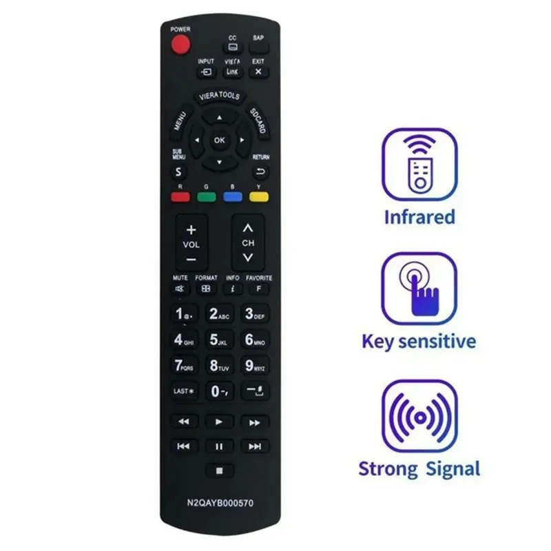 Mando a distancia infrarrojo N2QAYB000570 para televisor Panasonic, control inalámbrico ergonómico de repuesto, controlador IR para televisión