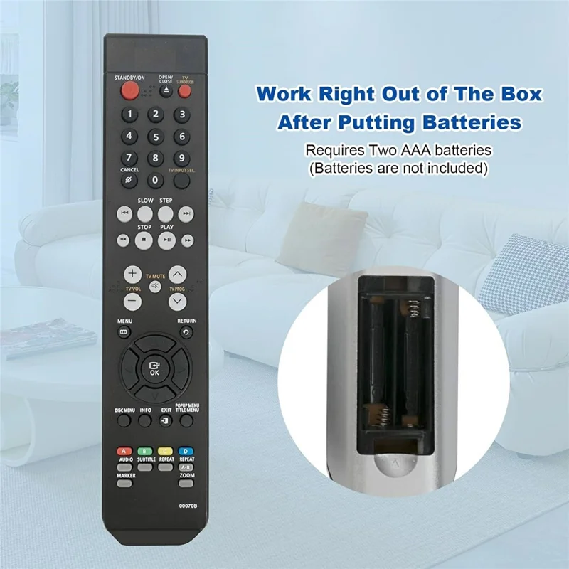 Mando a distancia infrarrojo 00070B para reproductor DVD Samsung, controlador inalámbrico ergonómico de reemplazo