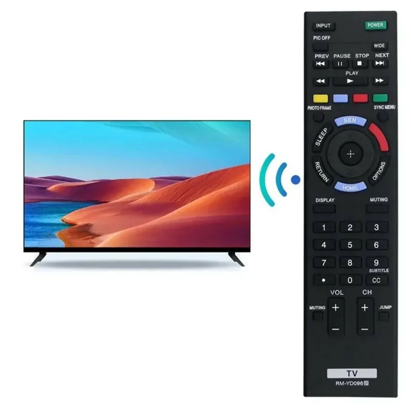 Controlo Remoto para Televisão RM-YD096 para TV Sony, Design Ergonómico, Infravermelhos IR, Sem Fios, Substituição