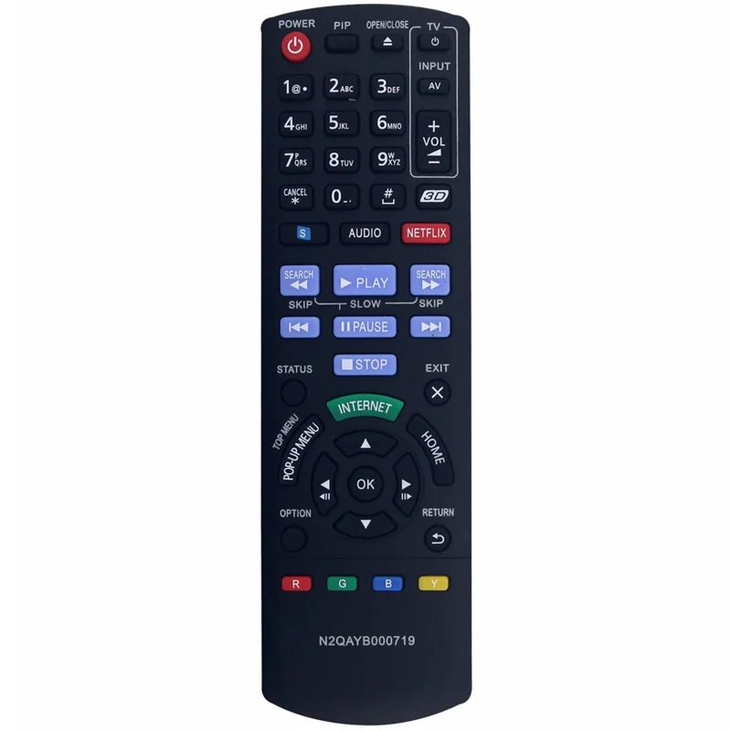 Mando a distancia infrarrojo N2QAYB000719 para reproductor Blu-ray DVD de Panasonic, control inalámbrico ergonómico de reemplazo