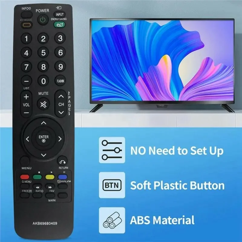 Mando a distancia infrarrojo AKB69680409 para televisor LG, control inalámbrico de repuesto ergonómico, controlador de televisión IR