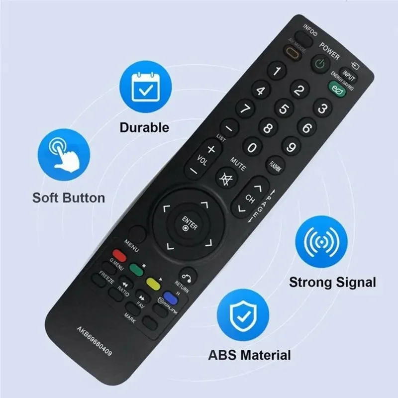 Mando a distancia infrarrojo AKB69680409 para televisor LG, control inalámbrico de repuesto ergonómico, controlador de televisión IR