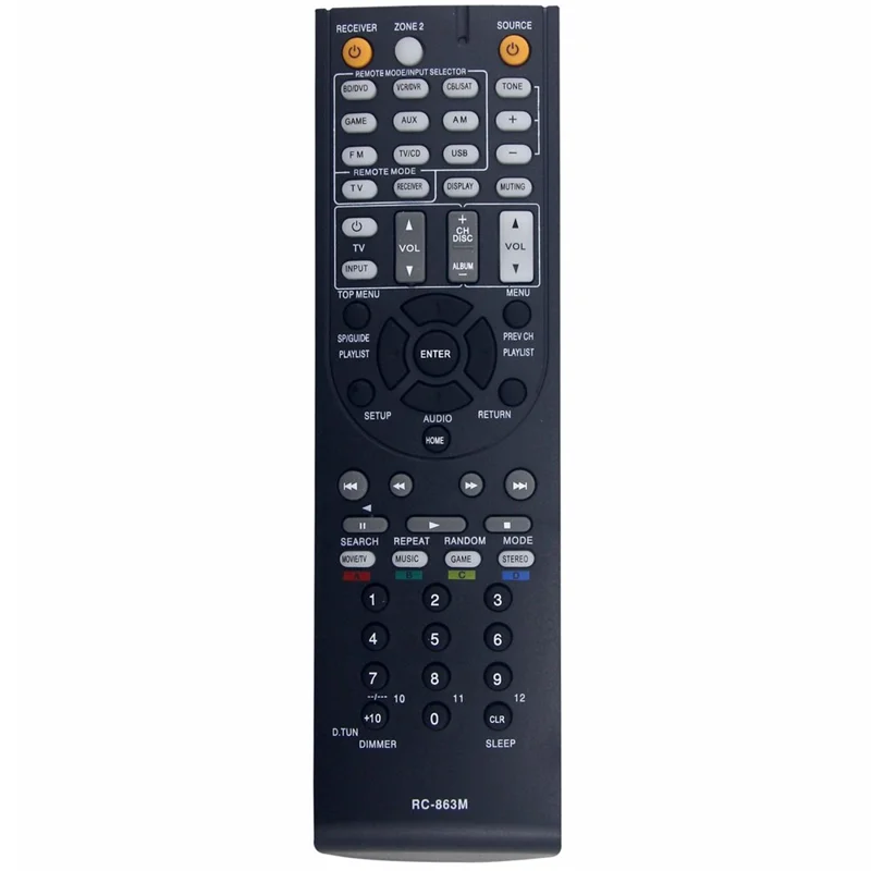 Mando a distancia RC-863M por infrarrojos para receptor AV Onkyo, controlador de reemplazo inalámbrico ergonómico