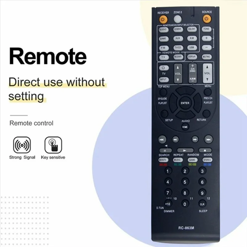 Mando a distancia RC-863M por infrarrojos para receptor AV Onkyo, controlador de reemplazo inalámbrico ergonómico