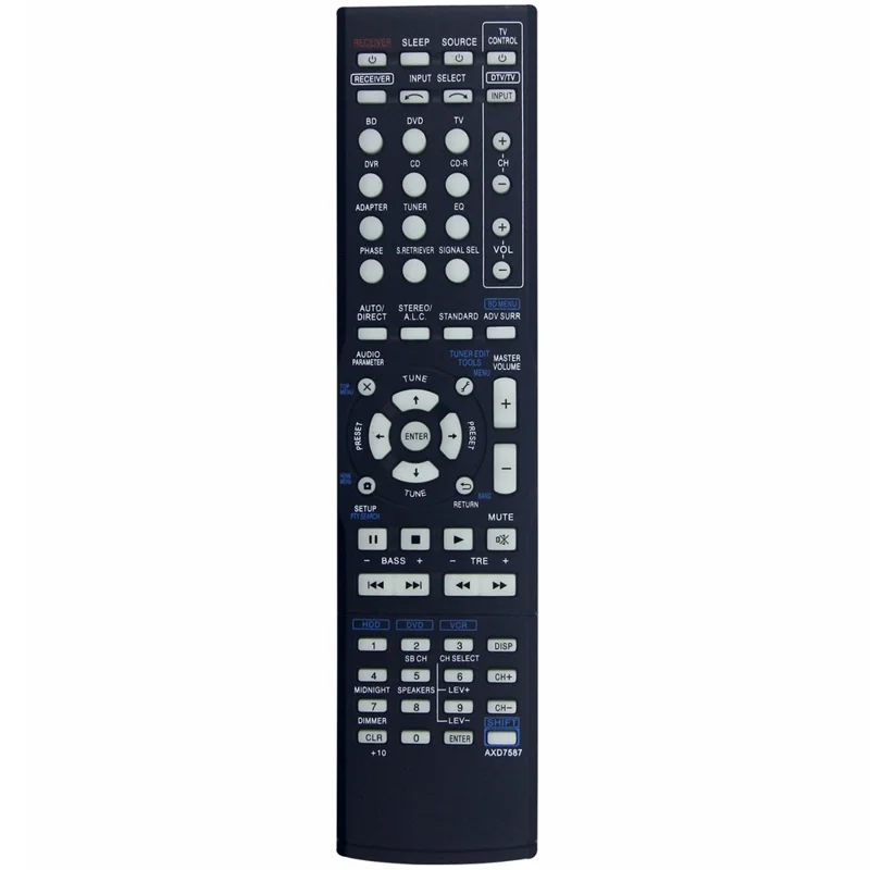 AXD7587 Infrarot-Fernbedienung für Pioneer AV-Receiver, ergonomische kabellose IR-Ersatzfernbedienung für Fernseher