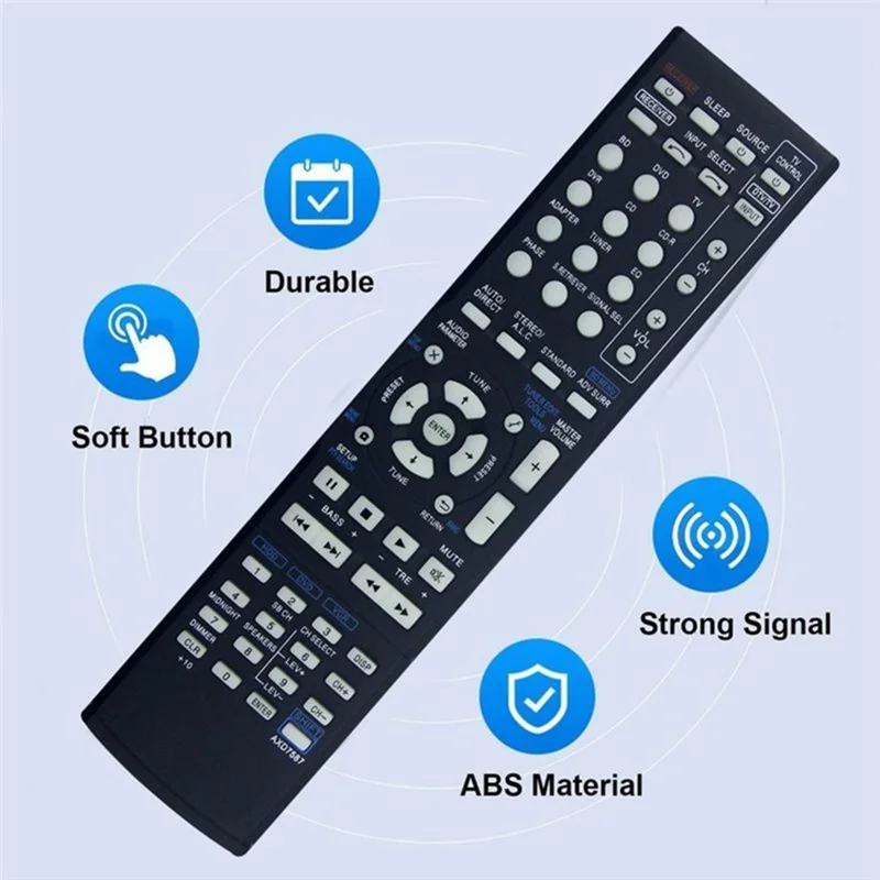 AXD7587 Infrarot-Fernbedienung für Pioneer AV-Receiver, ergonomische kabellose IR-Ersatzfernbedienung für Fernseher
