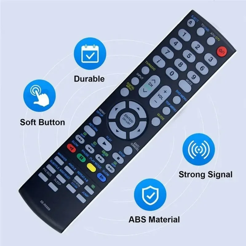SE-R0329 Mando a distancia por infrarrojos para reproductor DVD Toshiba, controlador inalámbrico ergonómico de repuesto