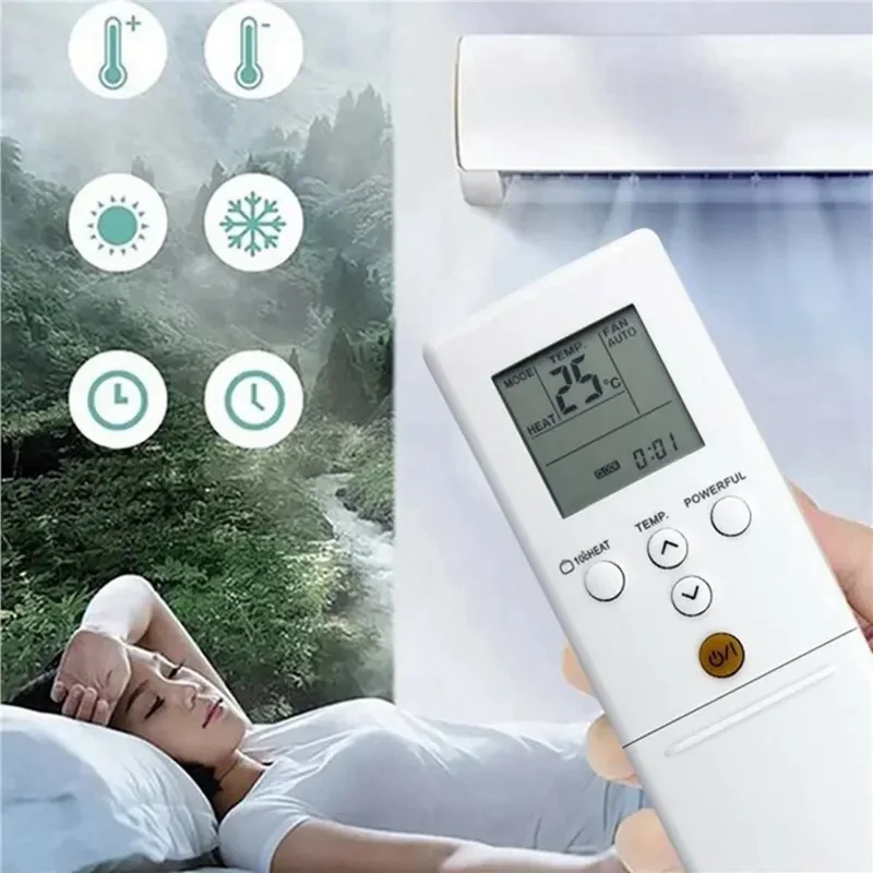 Zdalne sterowanie AR-REB1E do klimatyzatora Fujitsu z wyświetlaczem LCD, zasięg 10 m, ergonomiczny regulator, zamiennik