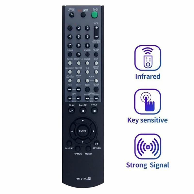 RMT-D171A For Sony DVD Wireless Remote Control Infrared Replacement Ergonomic Controller