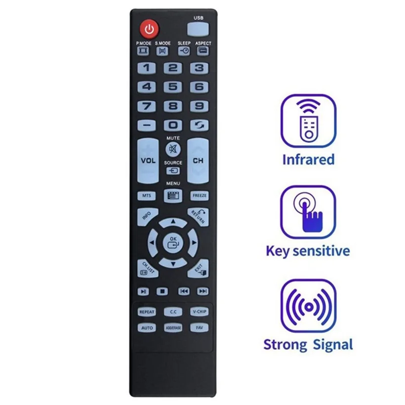 ELEFW248 For Element TV Remote Control Ergonomic 1-10m Range Infrared Controller Replacement
