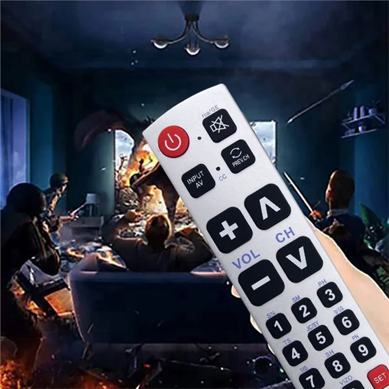 A-TV2 Universalfernbedienung für Philips / Panasonic / Samsung / LG / Sharp TV Große Tasten Infrarot-Controller