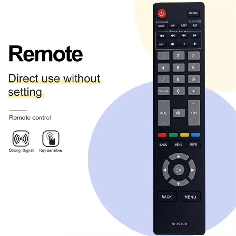 NH404UD Für MAGNAVOX Fernseher IR-Controller Fernbedienung mit Batteriebetrieb