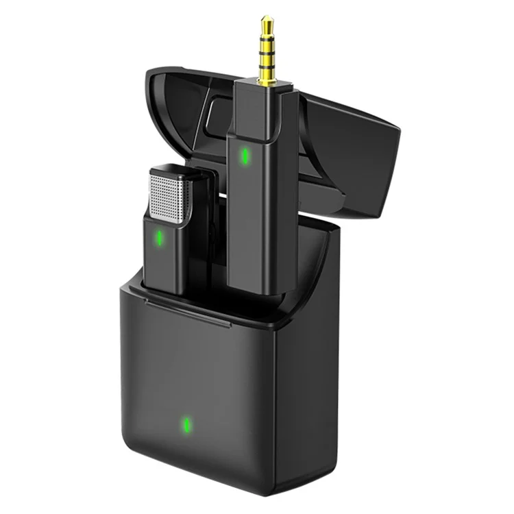033A1 3,5 mm AUX 2,4 GHz Microfone Lapela Sem Fio Dual Channel para YouTube Vlog Streaming Camera