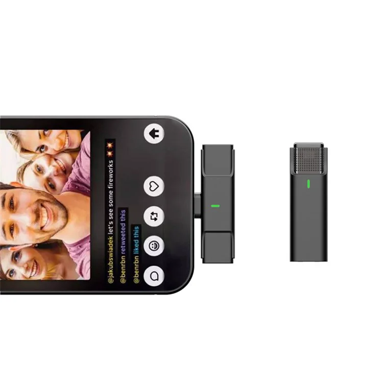 033A1 3,5 mm AUX 2,4 GHz Microfone Lapela Sem Fio Dual Channel para YouTube Vlog Streaming Camera