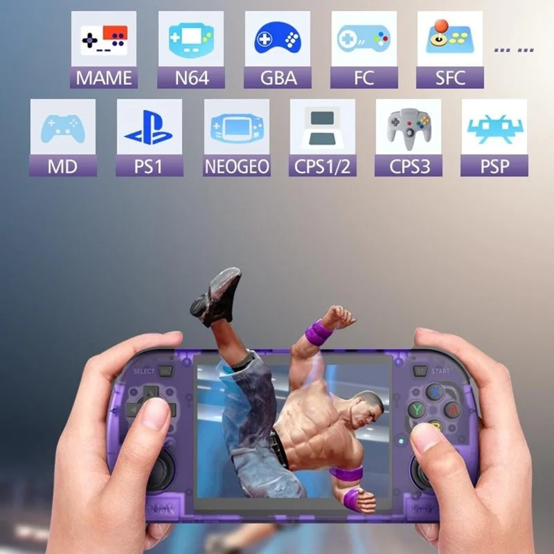 R36H Pro Max 128GB Open Source WiFi Handheld Gaming Console 4.2 Inch HD Screen PSP Emulator Game Machine - White