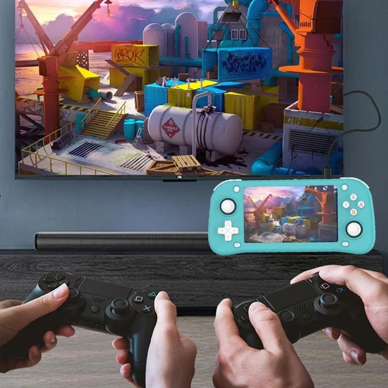 XF43 64GB Open-Source Handheld Game Console 4.3 inch HD Screen TV Output 20+ Emulators Retro Game Machine - White