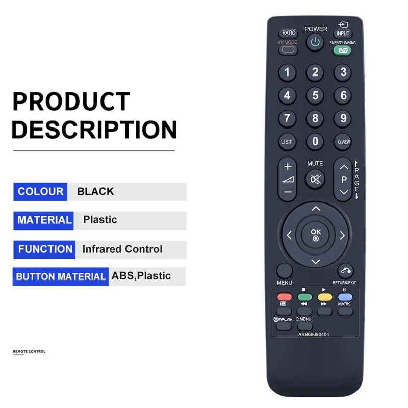 Mando a distancia AKB69680404 para televisor LG, controlador inalámbrico ergonómico por infrarrojos, reemplazo portátil