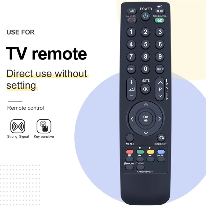 Mando a distancia AKB69680404 para televisor LG, controlador inalámbrico ergonómico por infrarrojos, reemplazo portátil
