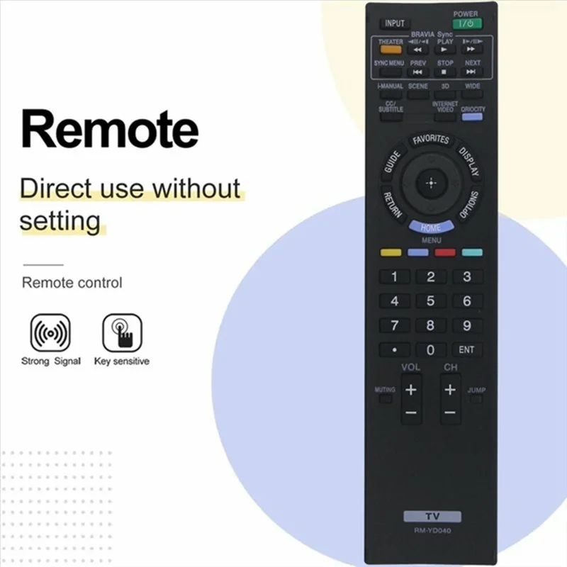 Mando a distancia RM-YD040 para televisión Sony, controlador de repuesto con batería e infrarrojos