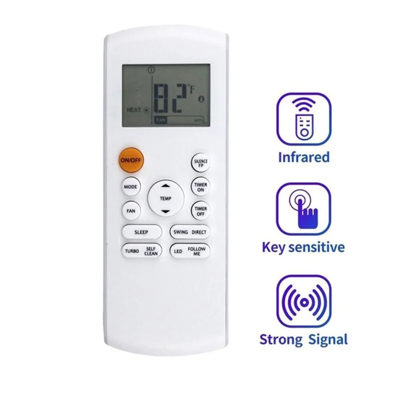 Mando a distancia por infrarrojos RG57A6 / BGEFU1 para aire acondicionado Midea, controlador de repuesto con alcance de 10 m
