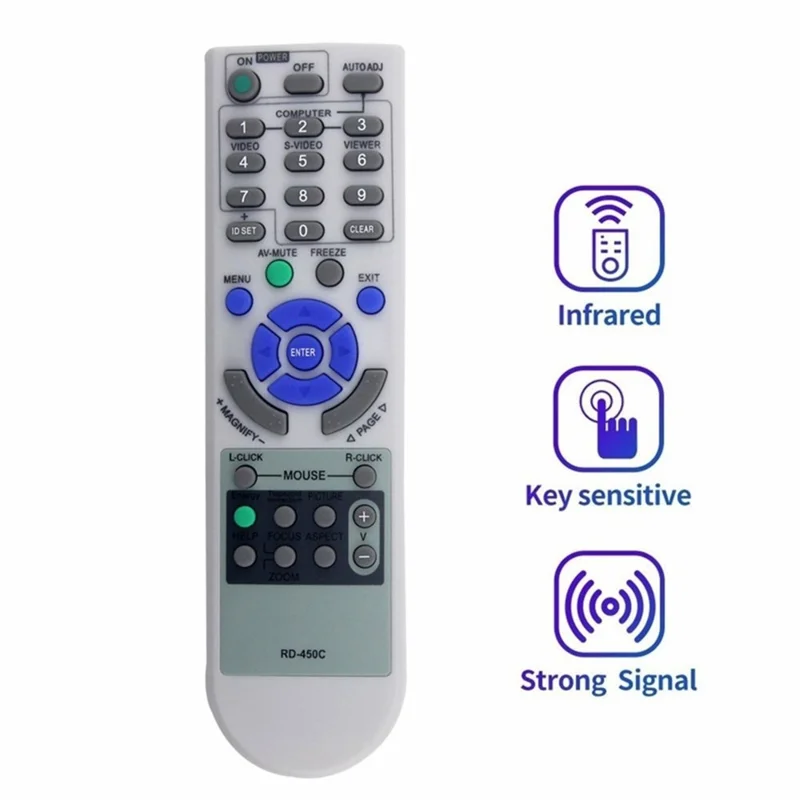 RD-450C Infrarot-Fernbedienung für NEC Projektor Ersatz, ergonomischer Controller