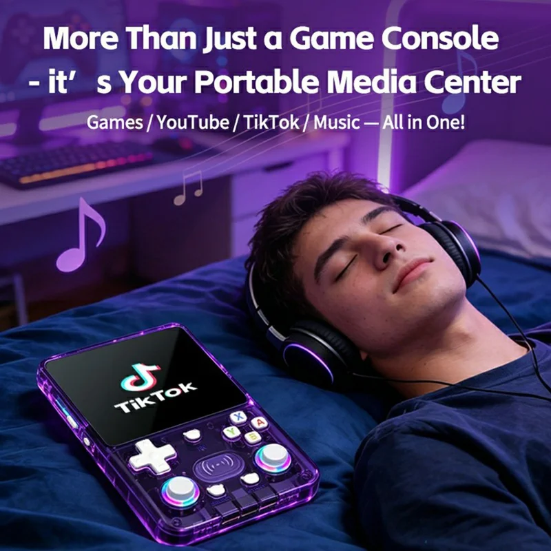 X3 Ultra Handheld Game Console 4.2 Inch IPS Screen Retro Classic Gamepad, 1+8GB - Transparent