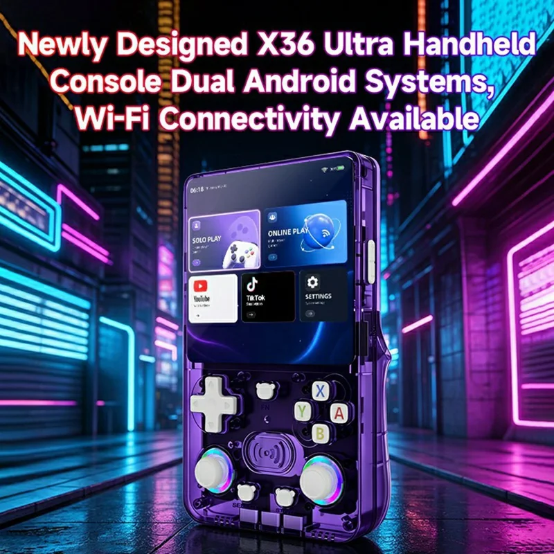 X3 Ultra Handheld Game Console 4.2 Inch IPS Screen Retro Classic Gamepad, 1+8GB - Transparent