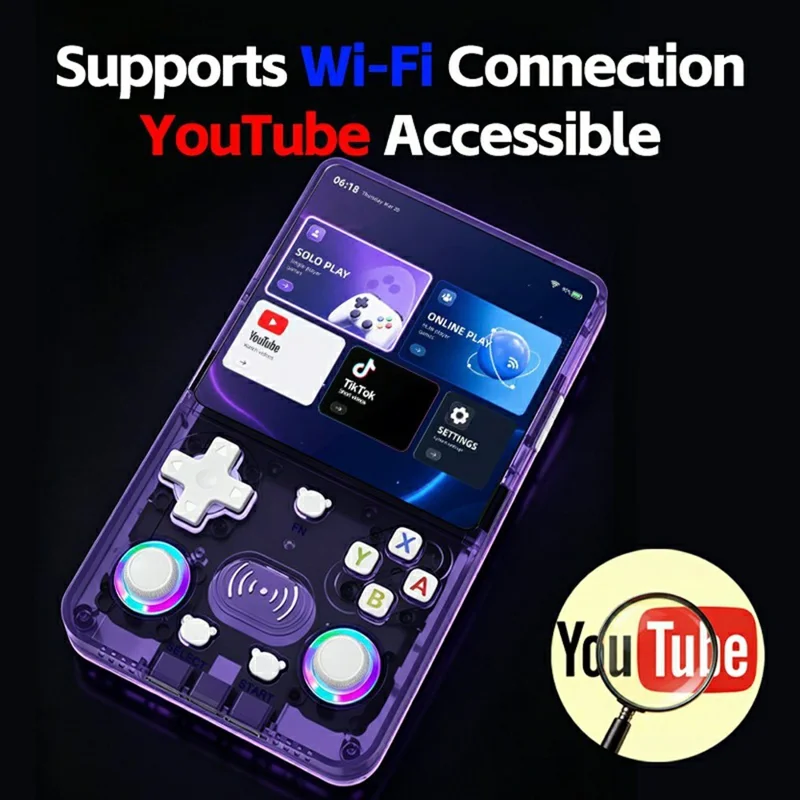 X3 Ultra Handheld Game Console 4.2 Inch IPS Screen Retro Classic Gamepad, 1+8GB - Transparent
