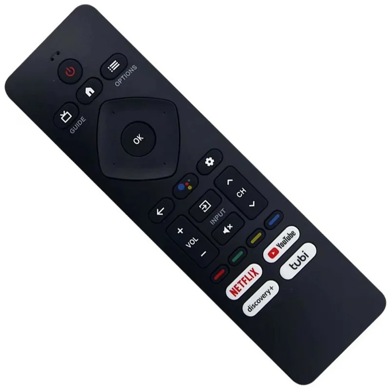 RF439B Voice Remote Control with Google Assistant and Streaming Shortcut Keys for Philips TVs - Black