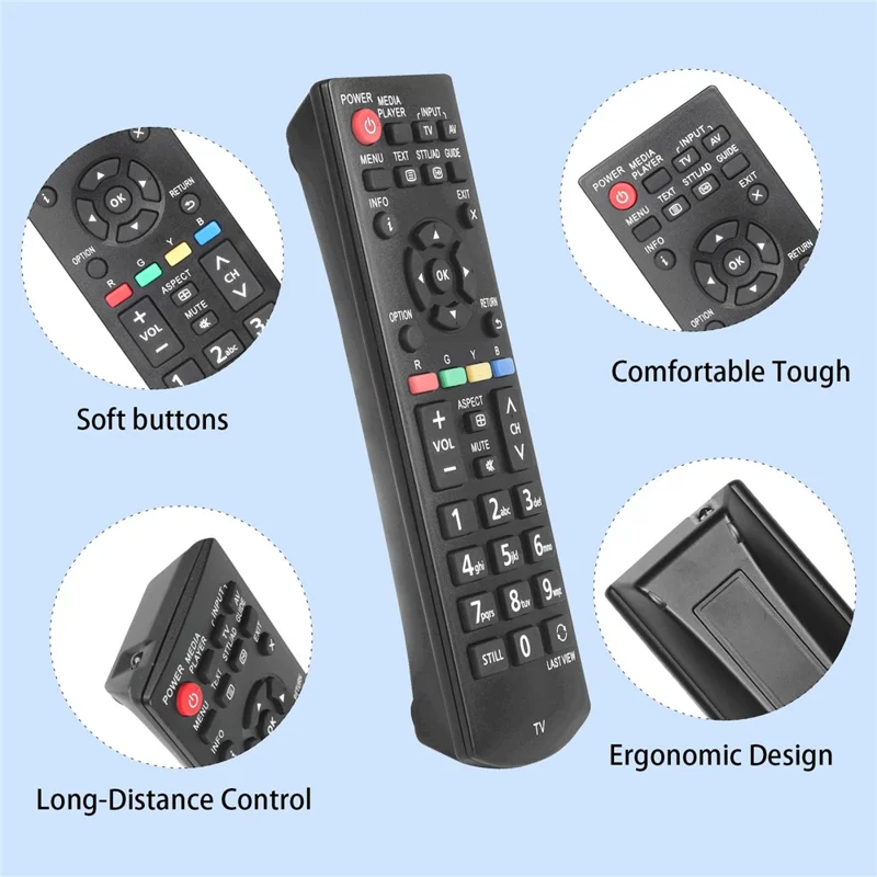 N2QAYB000818 For Panasonic TV Remote Control 10m Range Infrared Wireless Replacement Controller