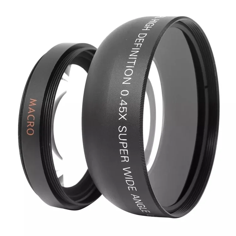52mm 0.45X Wide-Angle Lens + Macro Lens with Storage Bag Camera Accessories Lens 18-55mm