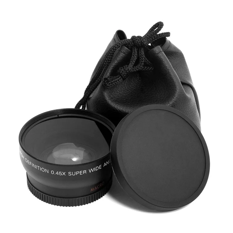 52mm 0.45X Wide-Angle Lens + Macro Lens with Storage Bag Camera Accessories Lens 18-55mm