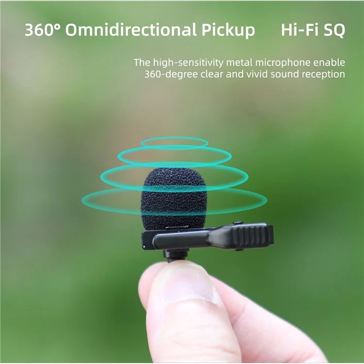 SUNNYLIFE MC490 Lavalier Lapel Wired Microphone for Insta360 ONE RS Omnidirectional Interview Studio Video Recording Mic with Type-C Cable