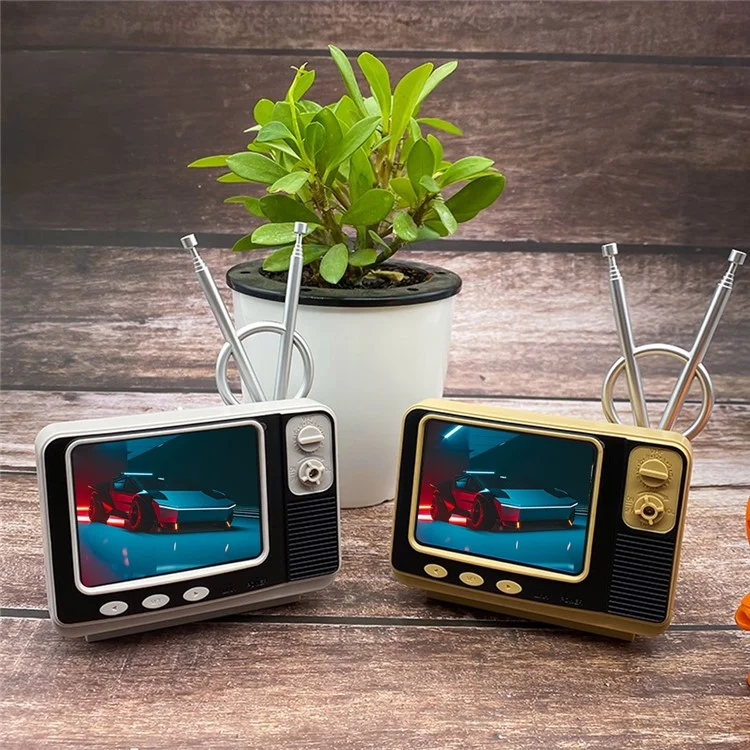 GV300 TV Shape Retro Game Console Game Machine Electronic Video Game Player with 2 Gamepads - Brown