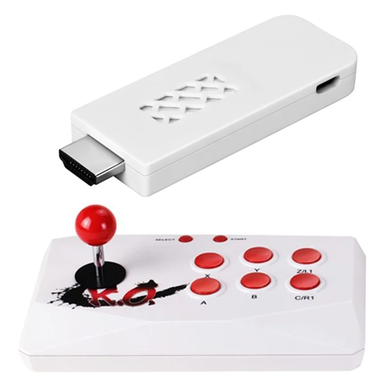 X6 Retro Arcade Game Console Joystick Fight Stick Buttons Fighting Game Stick Support 2000 Games - White