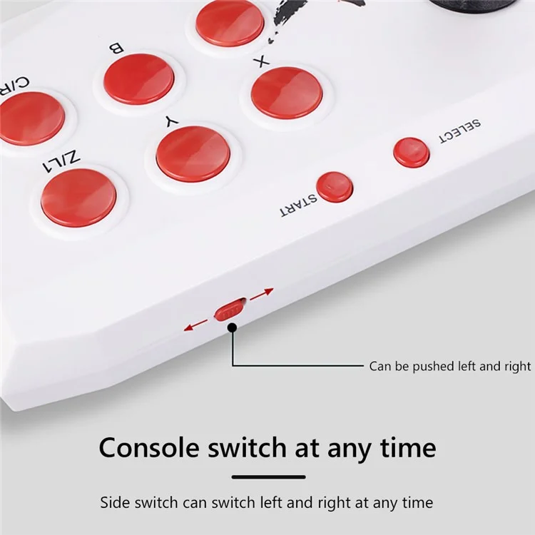 X6 Retro Arcade Game Console Joystick Fight Stick Buttons Fighting Game Stick Support 2000 Games - Red