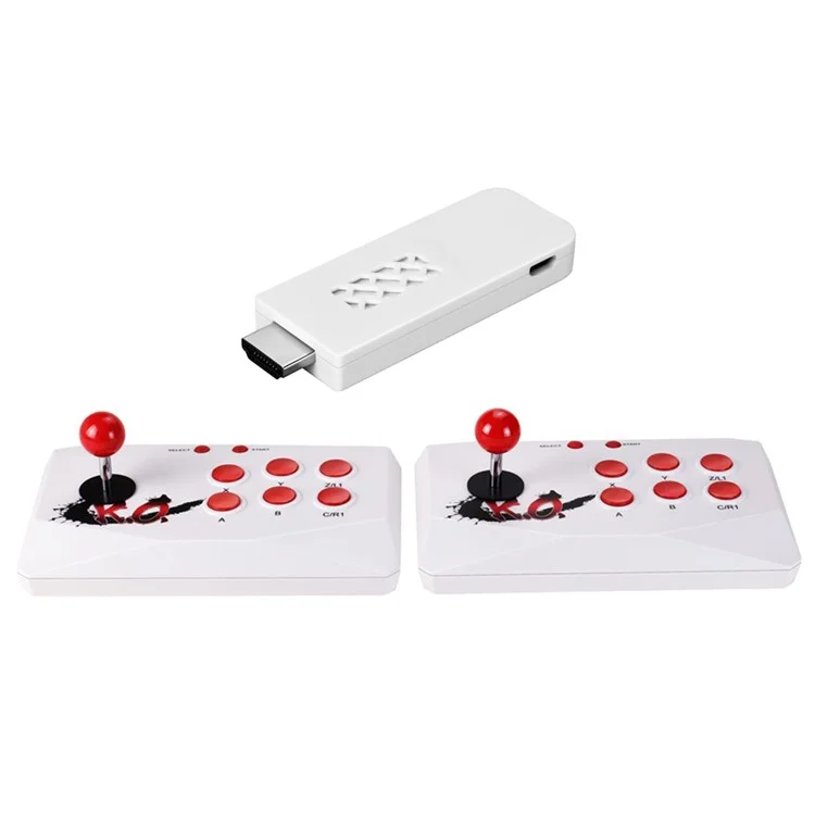 X6 Dual Game Console Game Stick Knöpfe Kampf Arcade Gamepad Joystick Support 2000 Spiele - Weiss