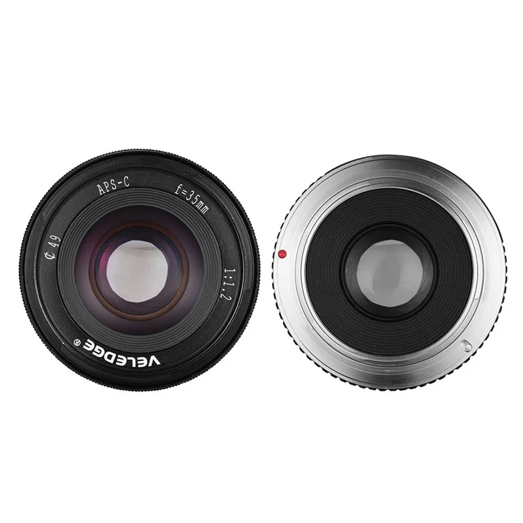 VELEDGE V-35 Objectif 35mm F1.2 Grande Ouverture Objectif Manuel Fixe pour Sony A6300 A6400 Appareil Photo Hybride NEX