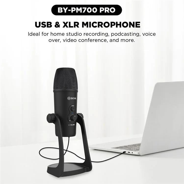 BOYA BY-PM700 Pro USB XLR Condenser Microphone Studio Recording Singing Conference Gaming Mic