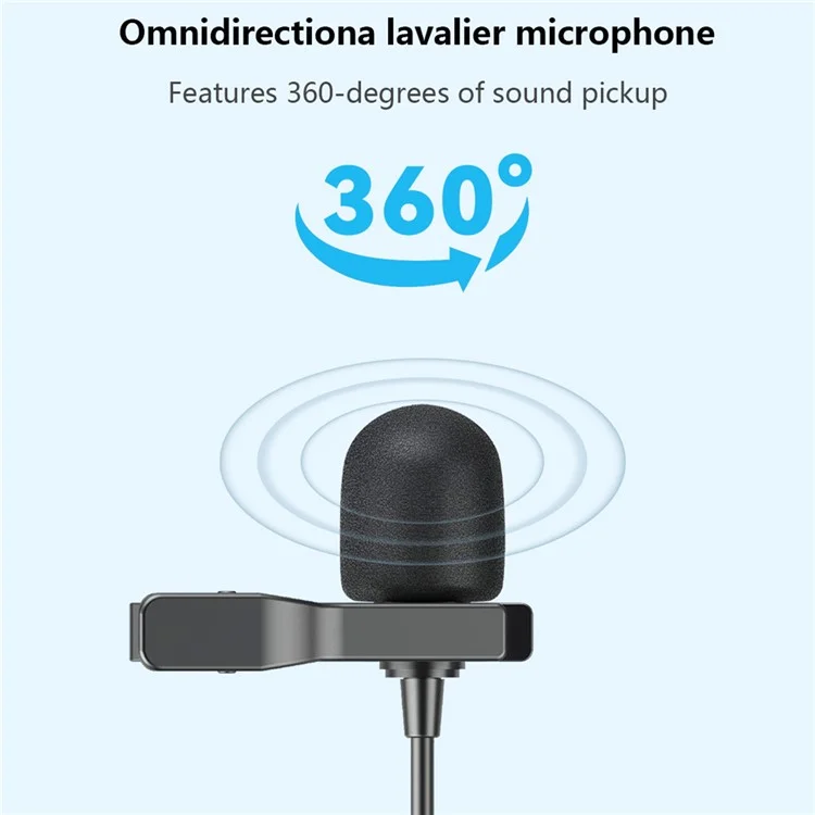 Boya BY-M1 Pro II Clif-on Microphone Omni-directional Mic Mic 3,5 mm TRRS Plig Avec un Câble 6m Pour le Caméscope de la Caméra Pour Smartphone