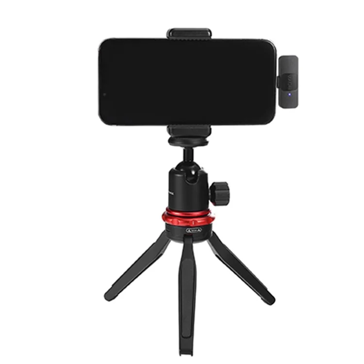 BOYA BY-V10 Microphone Lavalier sans Fil Professionnel Mini Enregistrement Téléphone avec 1 Émetteur + 1 Récepteur