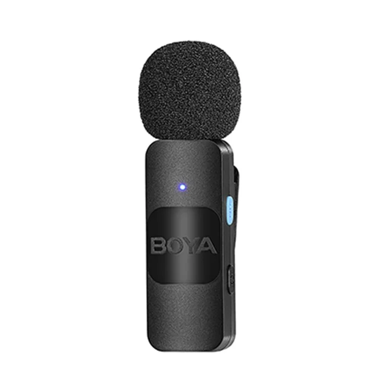 BOYA BY-V10 Microphone Lavalier sans Fil Professionnel Mini Enregistrement Téléphone avec 1 Émetteur + 1 Récepteur