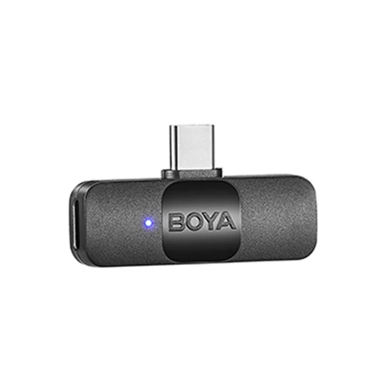 BOYA BY-V10 Microphone Lavalier sans Fil Professionnel Mini Enregistrement Téléphone avec 1 Émetteur + 1 Récepteur
