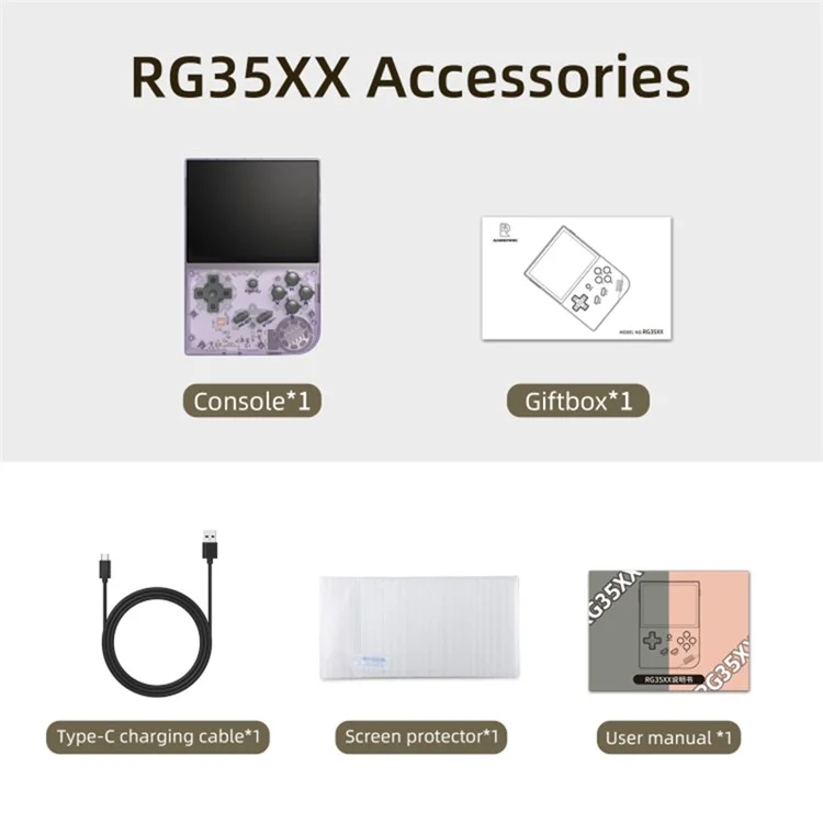 ANBERNIC Rg35xx da 3,5 Pollici Display Console di Gioco Portatile da 64 gb Console di Gioco - Grigio